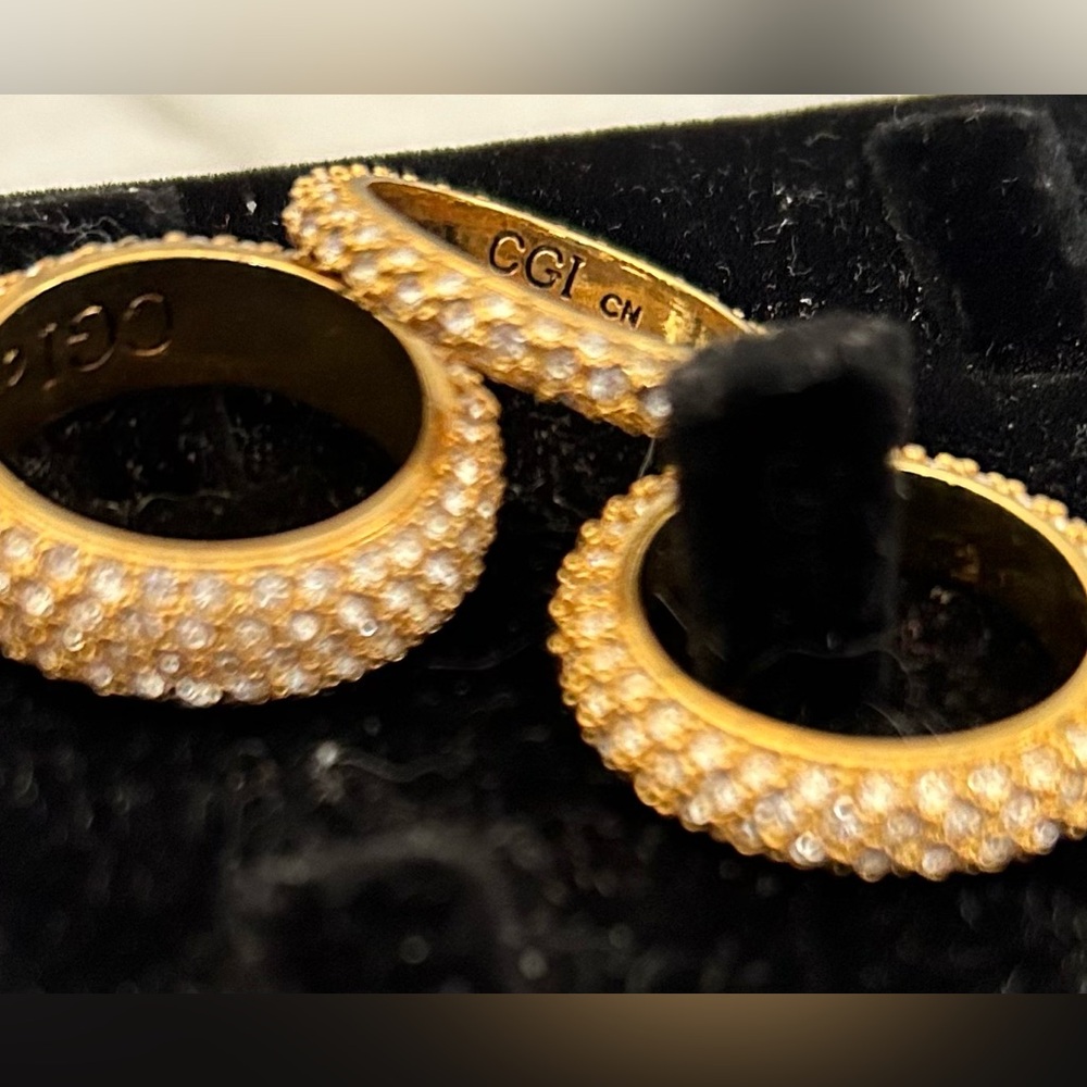 3 piece gold ring set